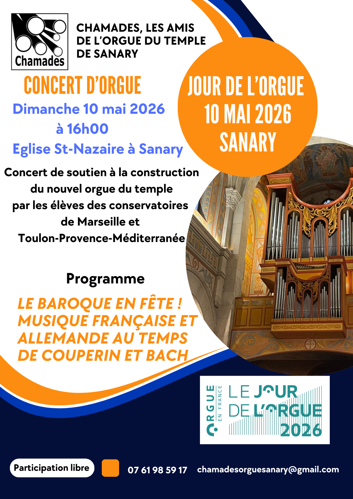 Concert d&rsquo;orgue dimanche 10 mai 2026